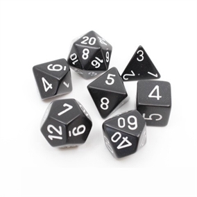 Opaque Black with White Dice Set - Rollespilsterninger - Chessex